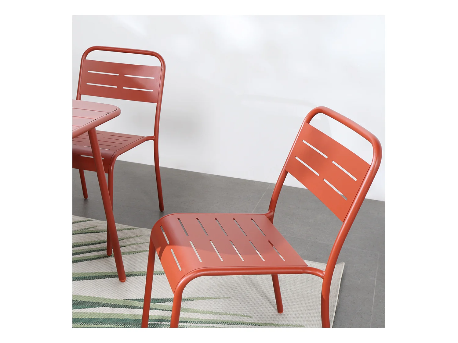 Lot de 6 chaises salon de jardin repas terracotta BERGAME