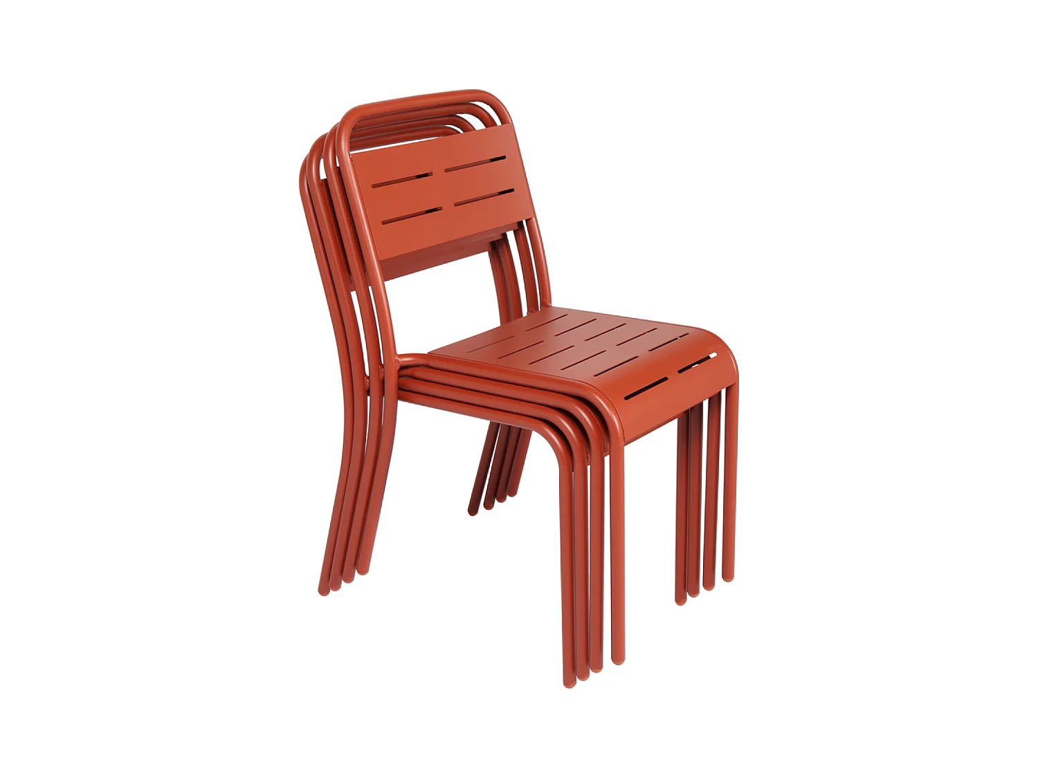 Lot de 6 chaises salon de jardin repas terracotta BERGAME