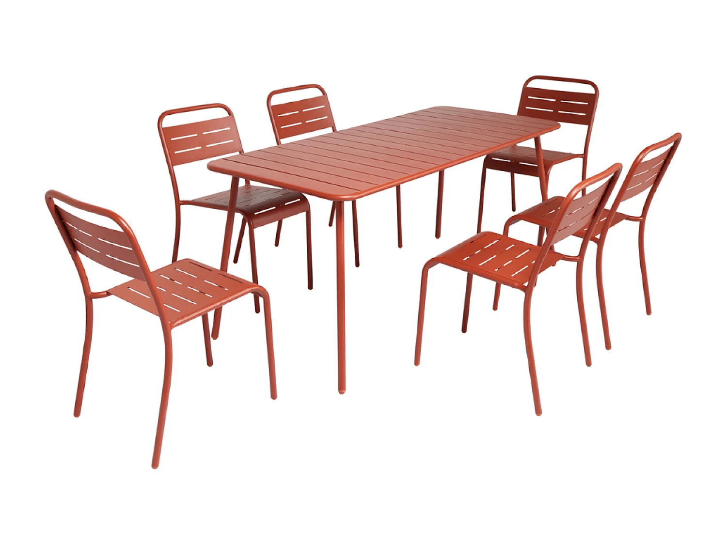 Tavolo da pranzo da giardino 6 posti 160x70cm terracotta BERGAME