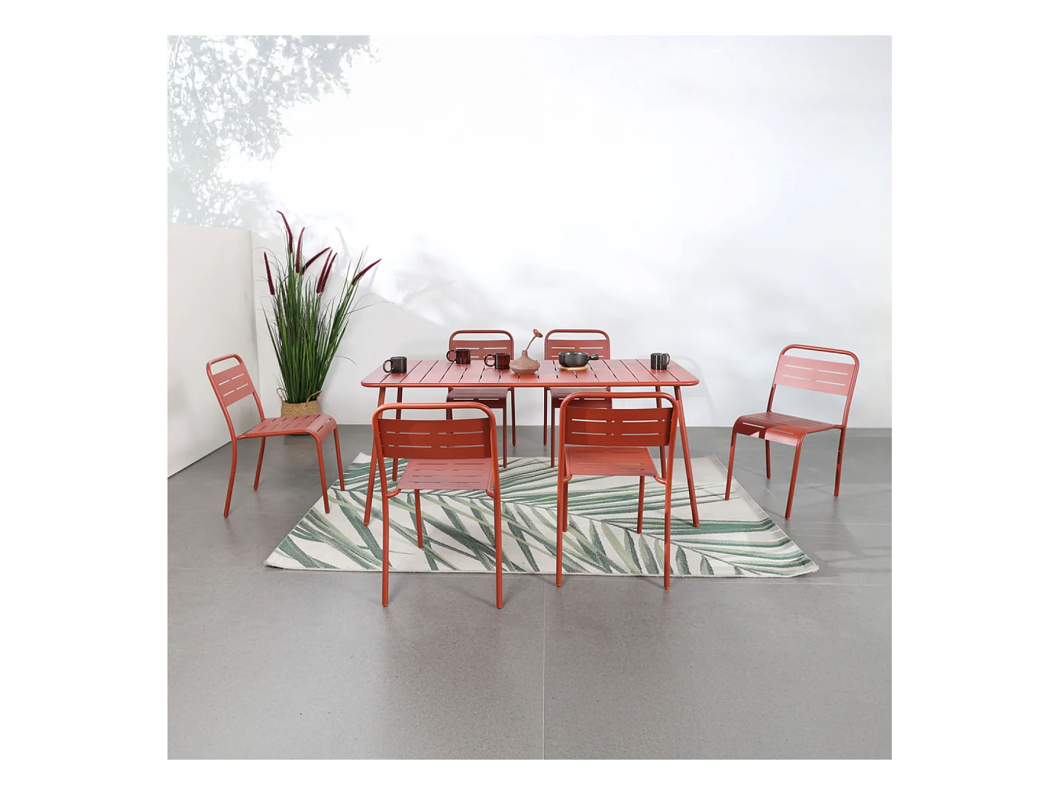 Tuinset voor 6 personen in terracotta BERGAME