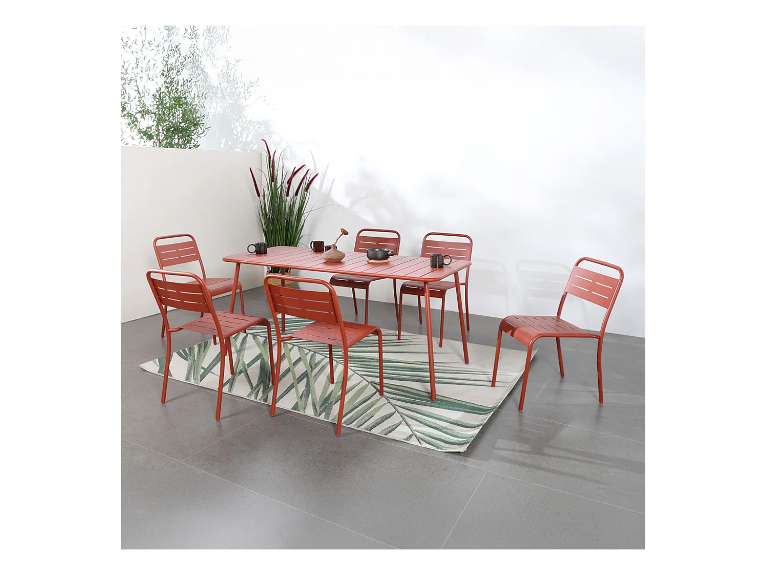 Tuinset voor 6 personen in terracotta BERGAME