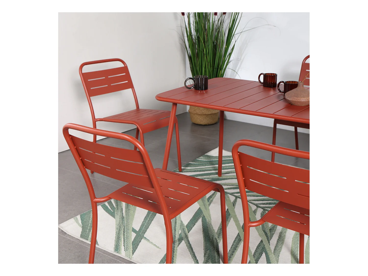 Tuinset voor 6 personen in terracotta BERGAME