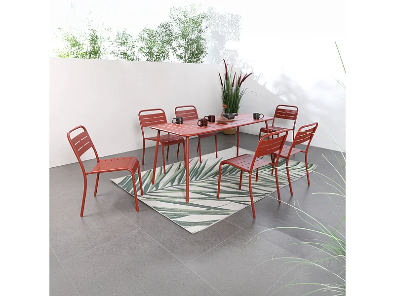 Tuinset voor 6 personen in terracotta BERGAME