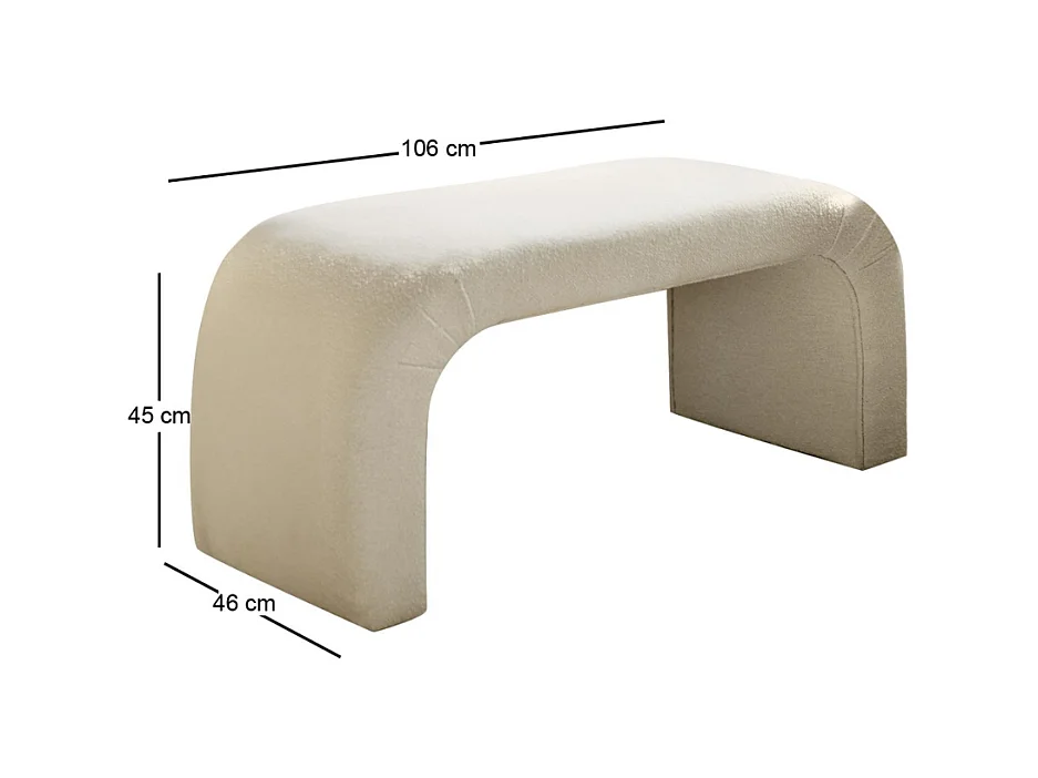 Weißer Buchenholzbank mit Lockenkissen - Gemütlicher Stil für Erwachsenenschlafzimmer