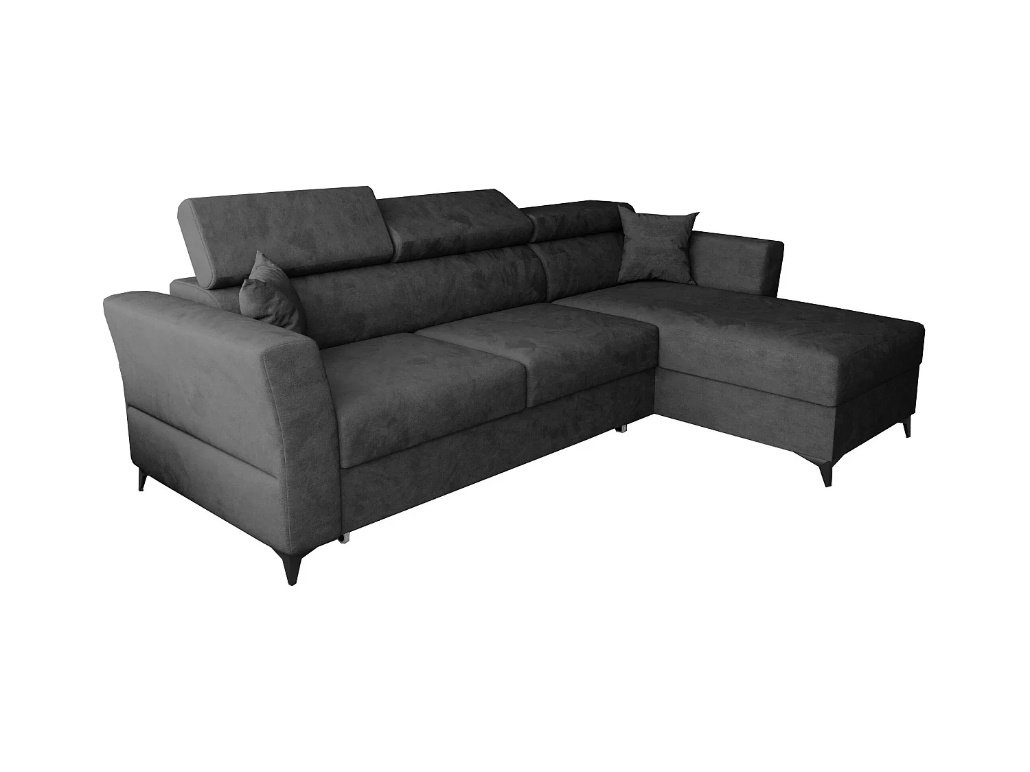 AX LIVING Ecksofa klein Schlaffunktion Ribella 265cm antrazit L-Form R