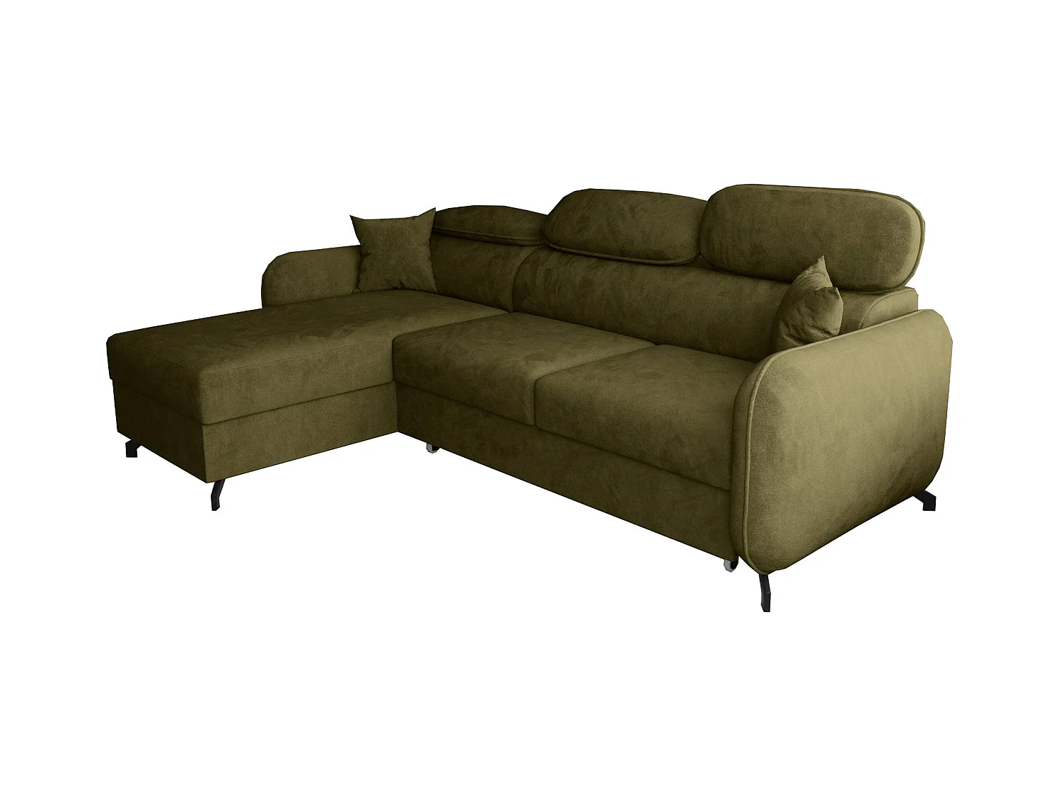 AX LIVING Hoekbank L vorm Ribella 265cm in Olijfgroen Bedfunctie L