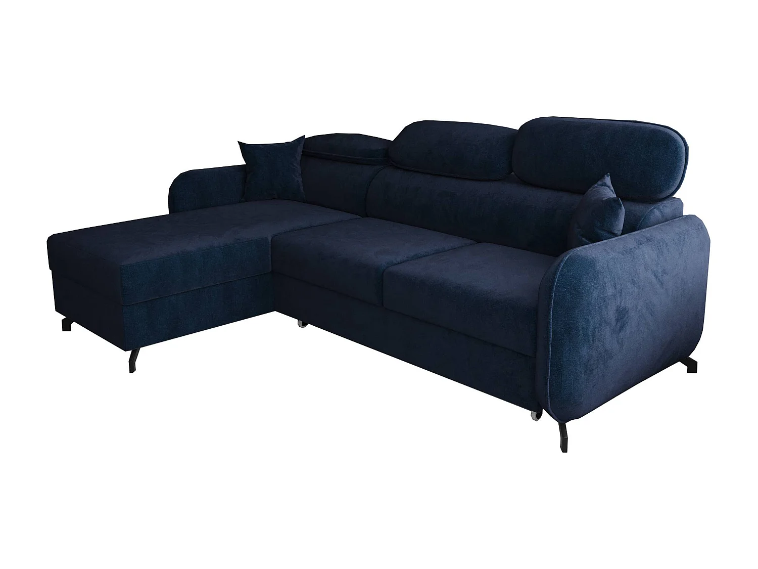 AX LIVING Ecksofa mit Schlaffunktion Ribella 5 L-Form 265 Samt Blau L