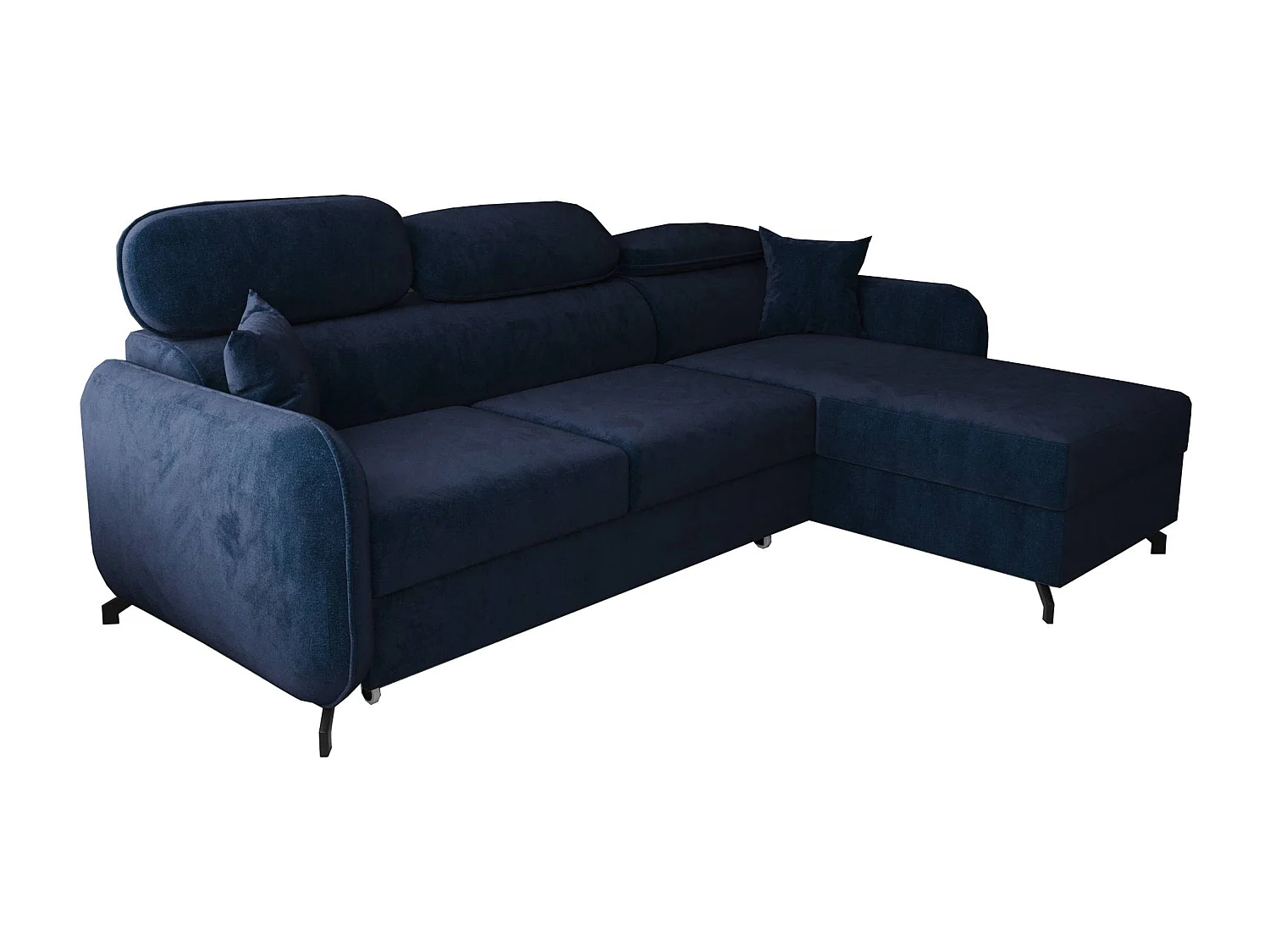 AX LIVING Hoekbank L vorm Ribella 265cm in Marineblauw Bedfunctie R