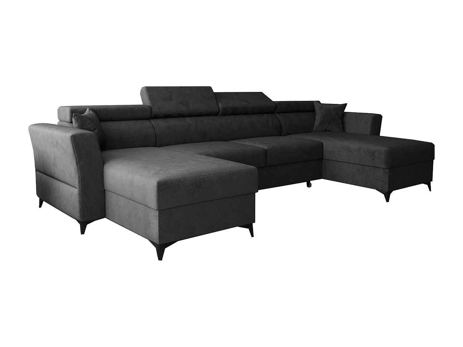 AX LIVING Ecksofa klein Schlaffunktion Ribella 345 cm Anthrazit U-Form