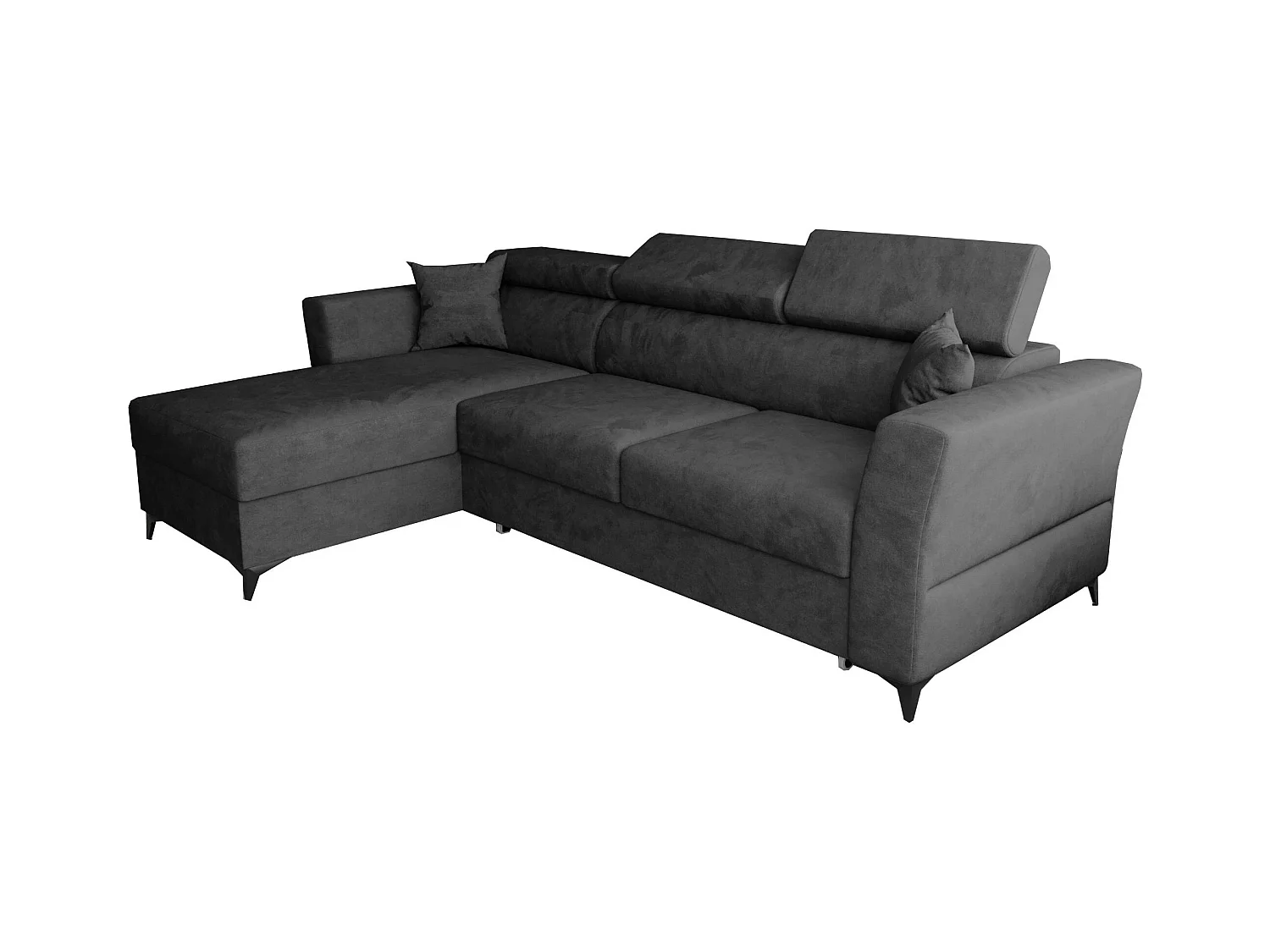 AX LIVING Hoekbank Ribella L 265 cm – antraciet met slaapfunctie L