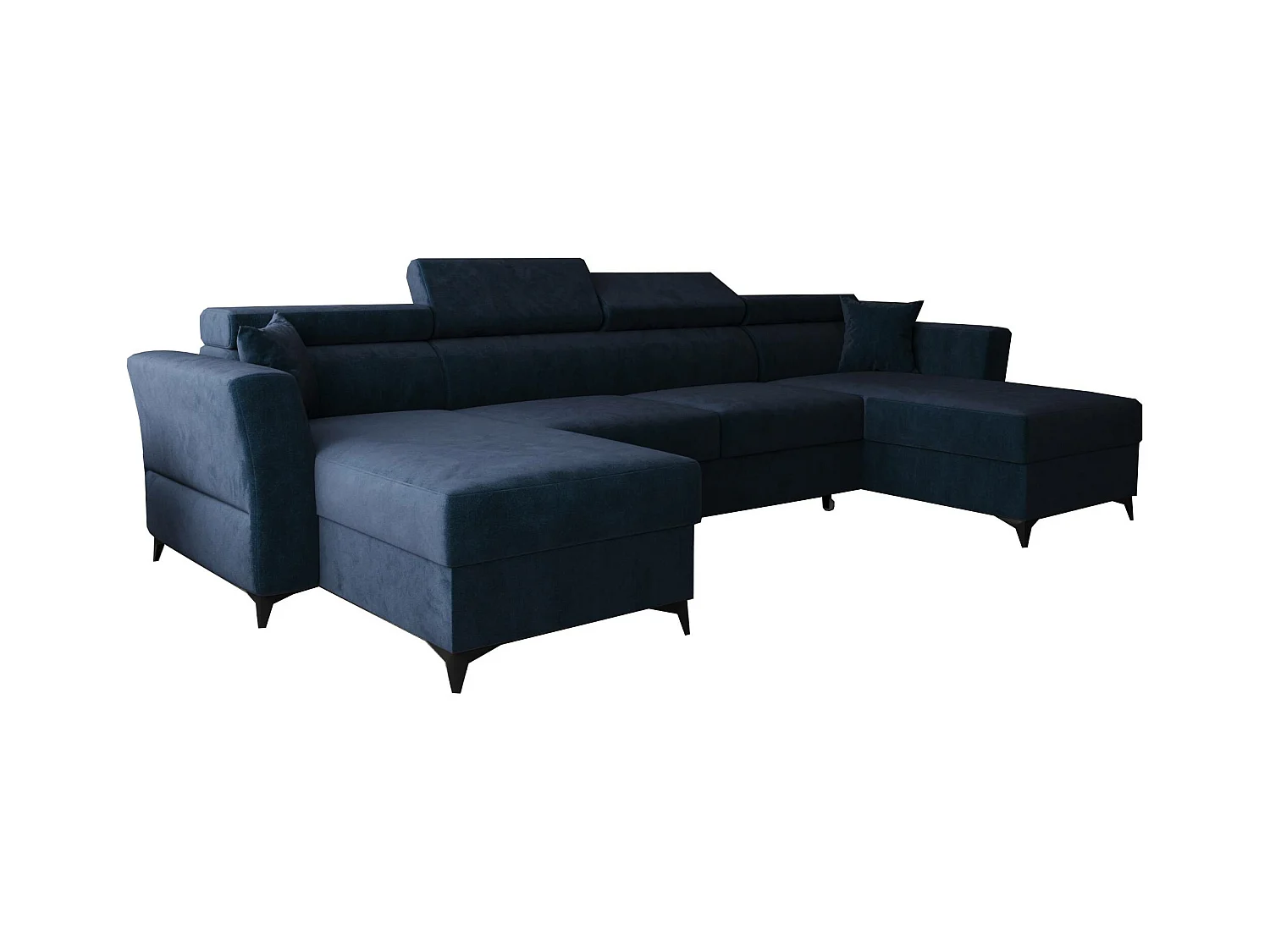 AX LIVING Ecksofa klein mit Schlaffunktion Ribella 345 cm Blau U-Form