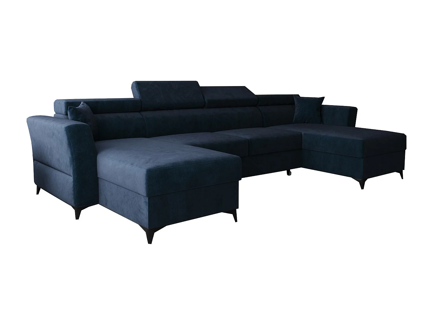 AX LIVING Ecksofa klein mit Schlaffunktion Ribella 345 cm Blau U-Form