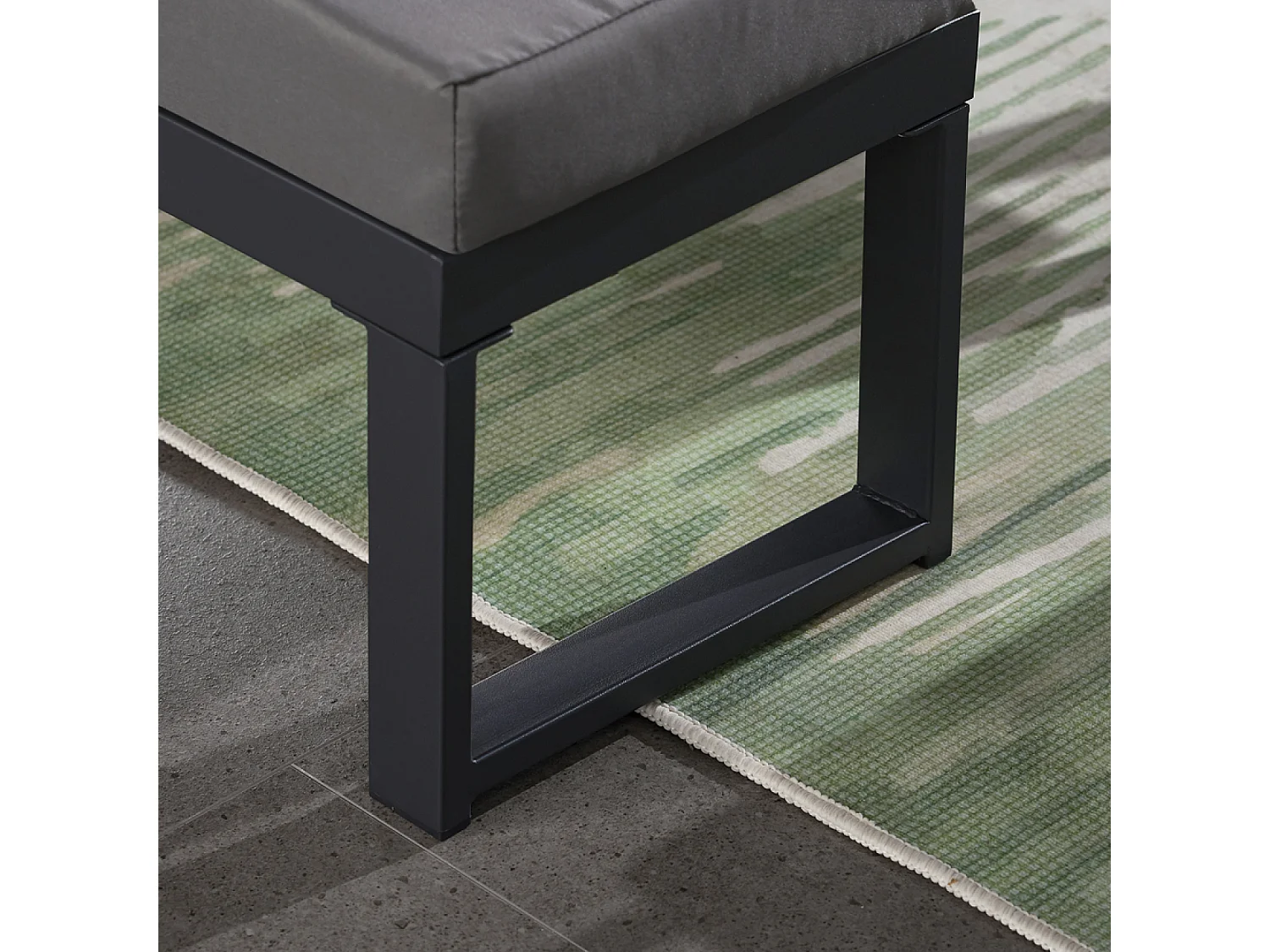 Salon de jardin gris foncé 7-9 places canapé + 2 bancs MARBELLA