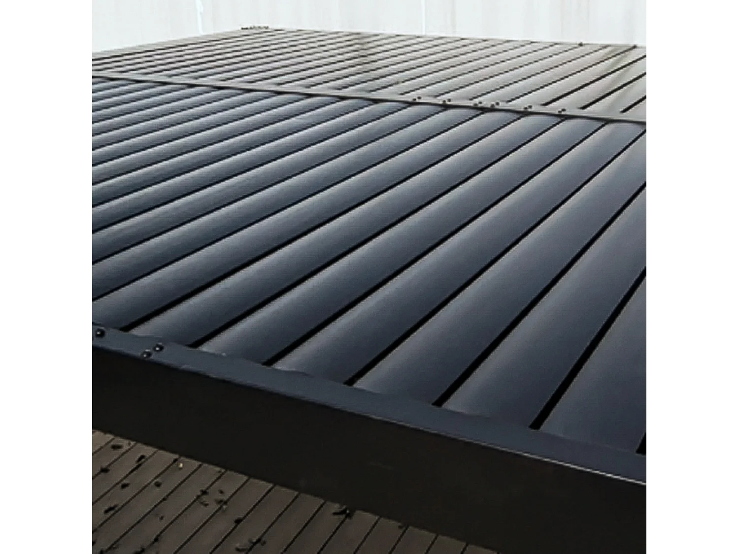 Pergola bioclimatica 4x3m, struttura e lamelle in alluminio NAXOS grigio antracite