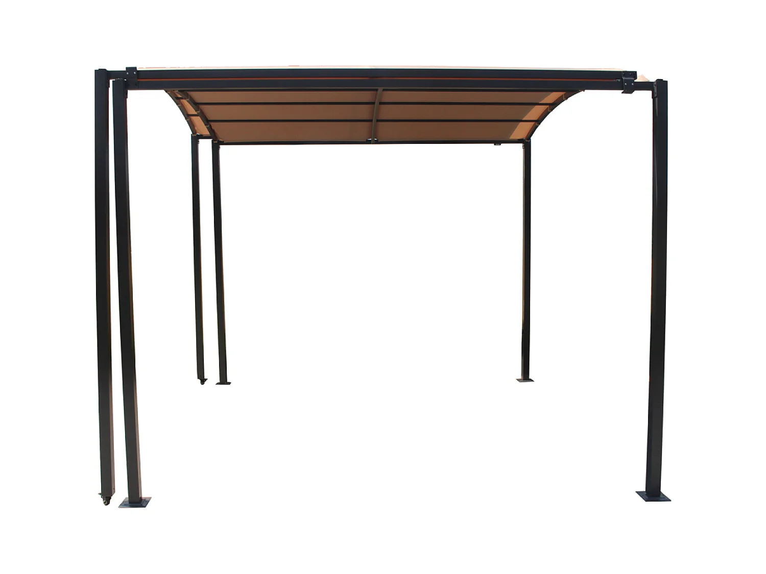 Pergola coulissante extensible et carport 9m² jusqu'à 16m² gris et beige ICARIA