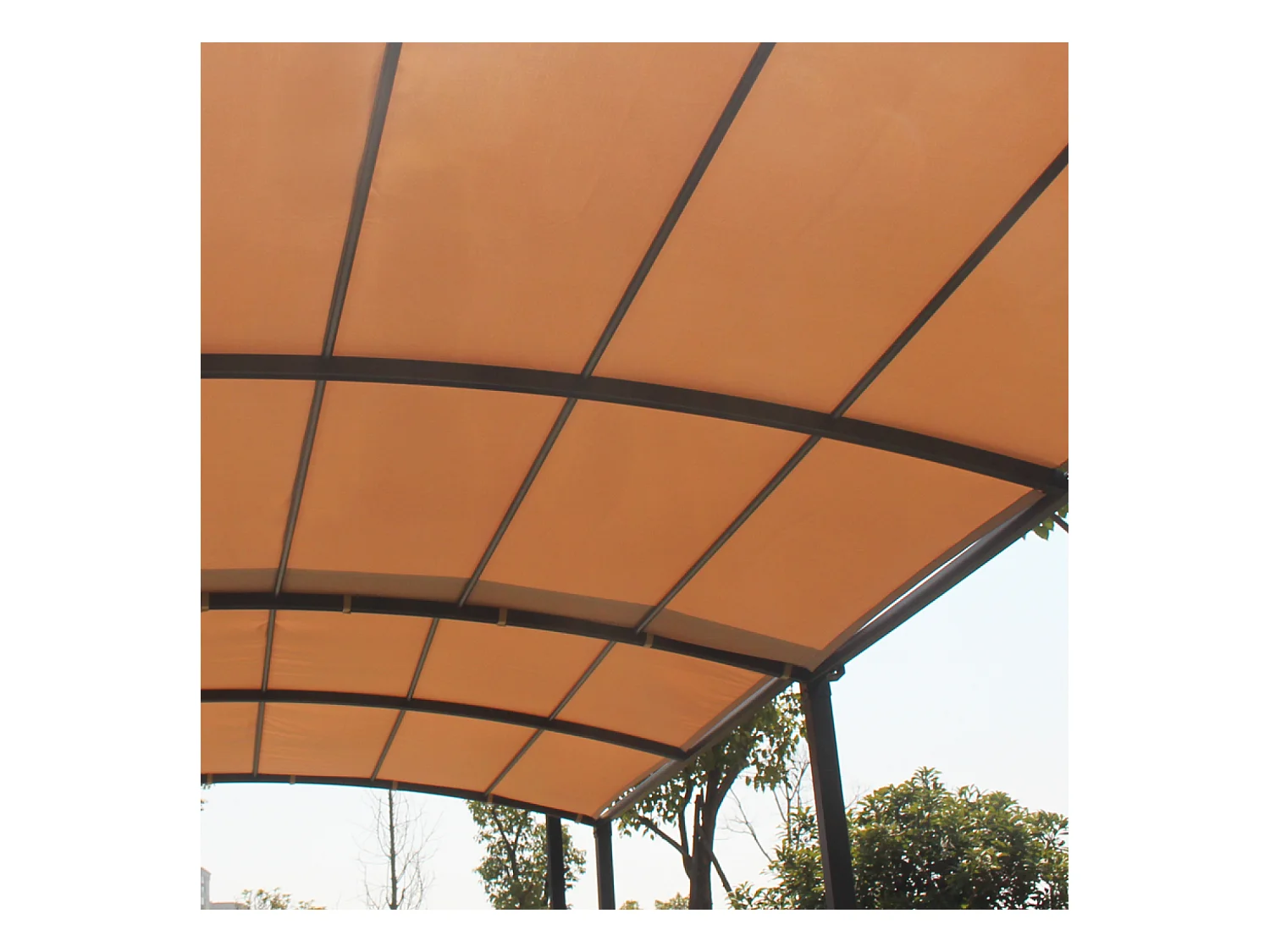 Pergola coulissante extensible et carport 9m² jusqu'à 16m² gris et beige ICARIA