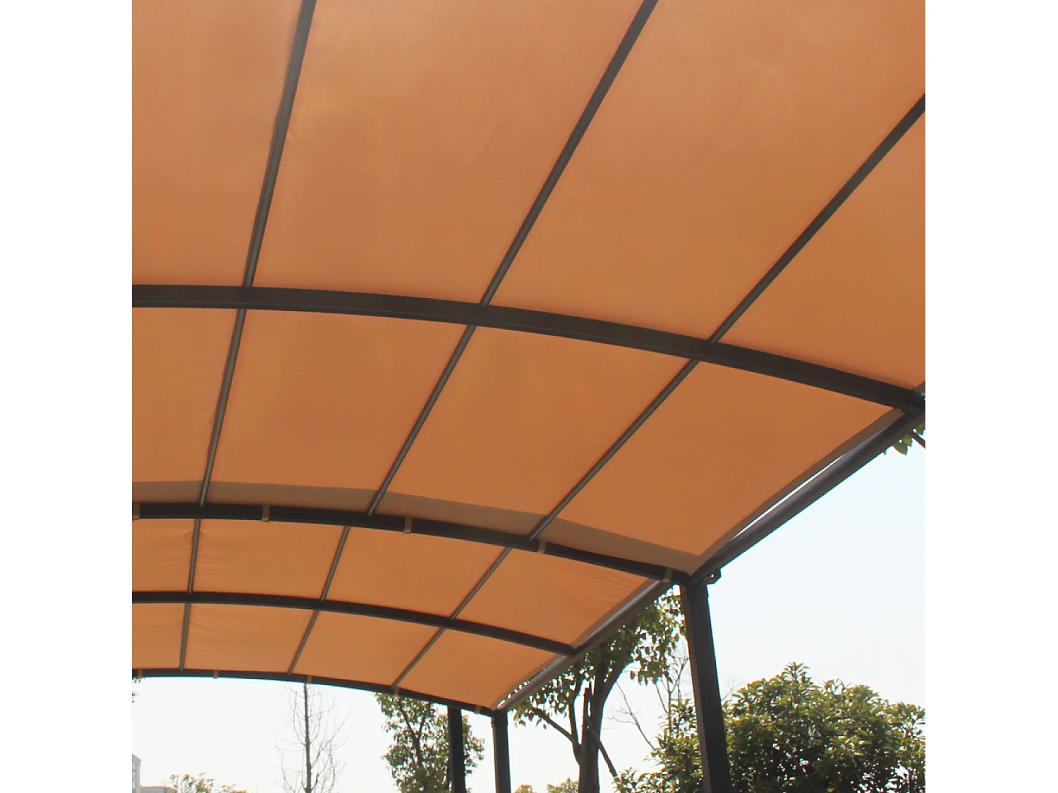 Pergola coulissante extensible et carport 9m² jusqu'à 16m² gris et beige ICARIA