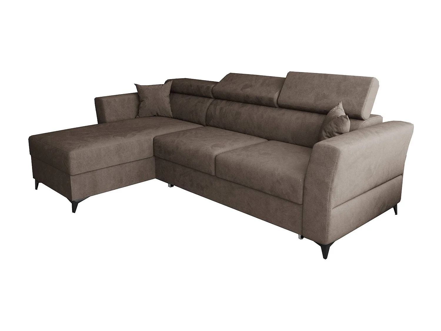 AX LIVING Ecksofa klein mit Schlaffunktion Ribella 265cm breit Braun L