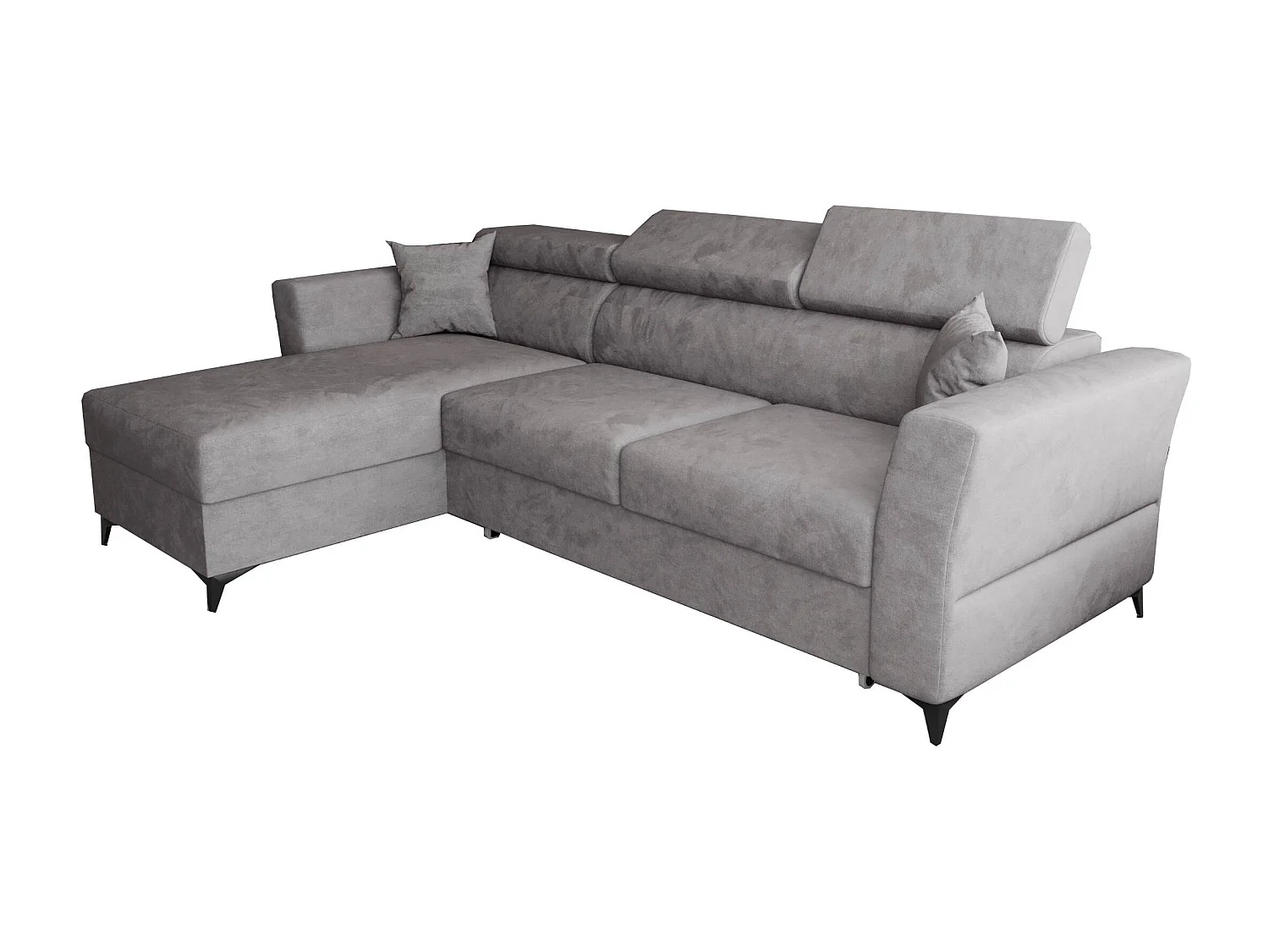AX LIVING Ecksofa klein mit Schlaffunktion Ribella 265cm grau L-Form L