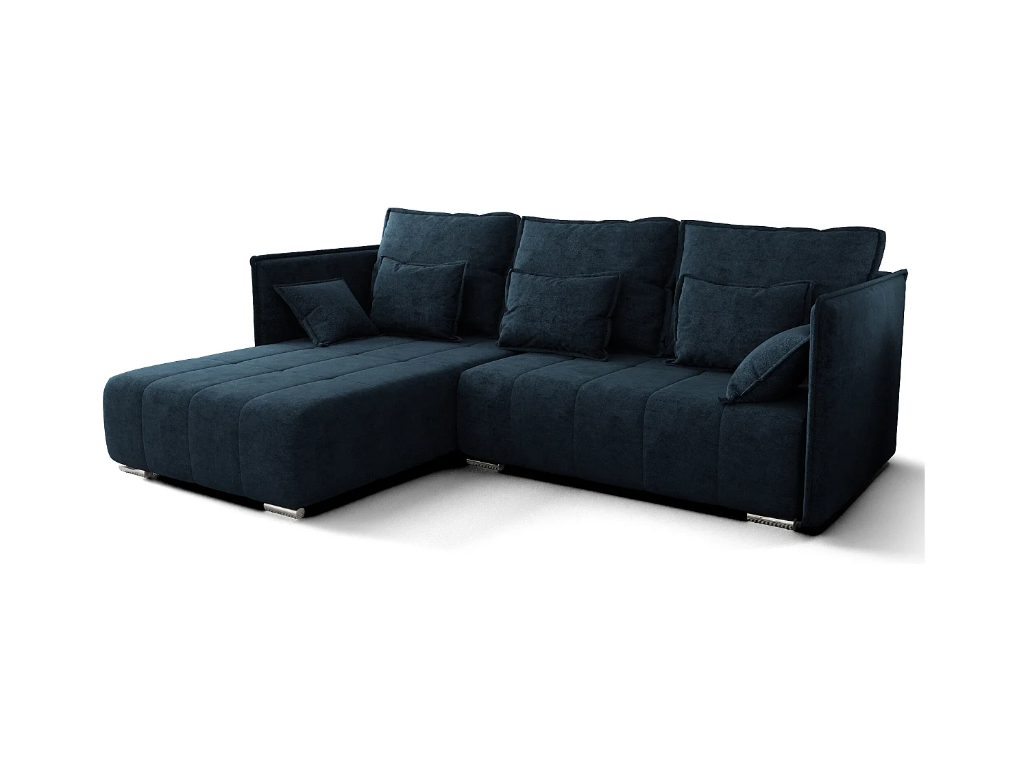 AX LIVING Blau Ecksofa mit Schlaffunktion Florinna 248cm L-Form