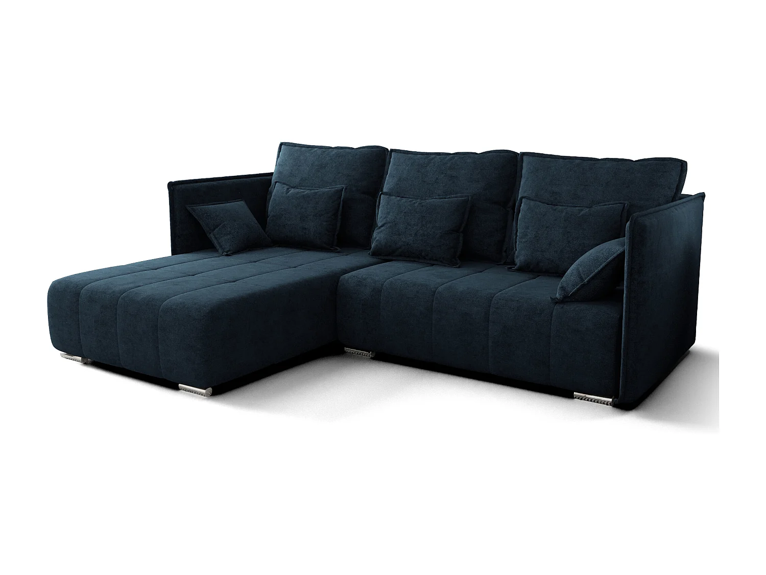 AX LIVING Blau Ecksofa mit Schlaffunktion Florinna 248cm L-Form