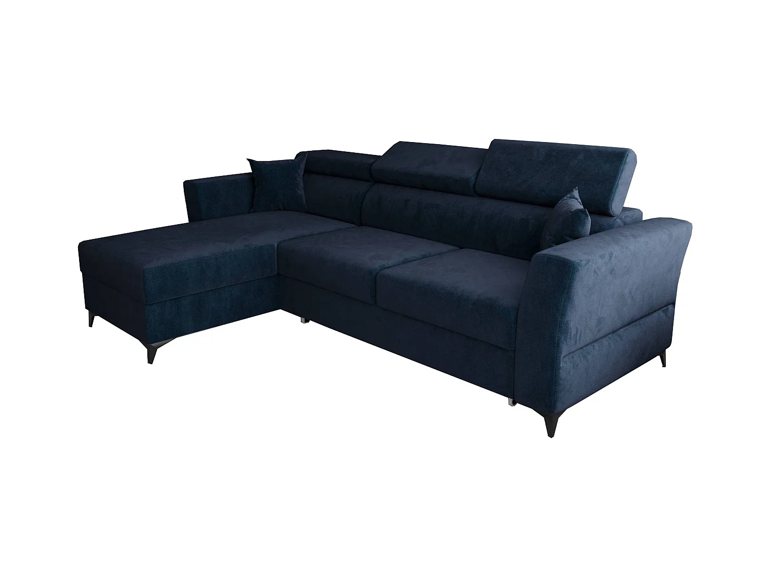 AX LIVING Ecksofa klein mit Schlaffunktion Ribella – 265 cm, Blau L