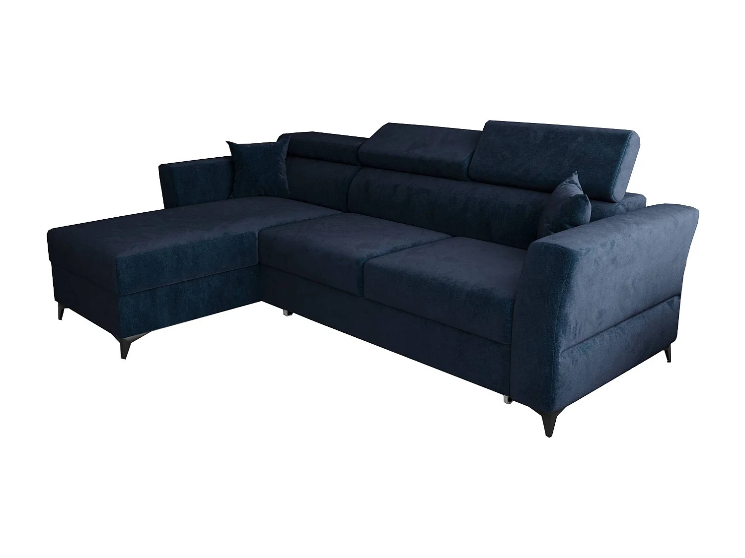 AX LIVING Ecksofa klein mit Schlaffunktion Ribella – 265 cm, Blau L
