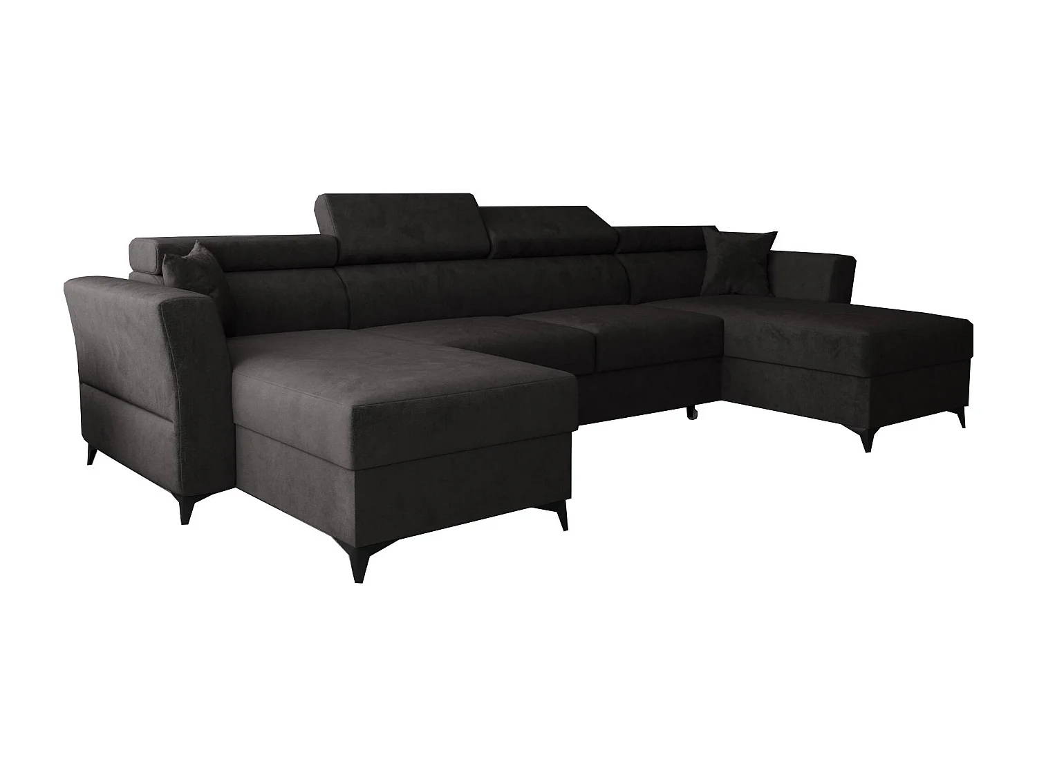 AX LIVING Ecksofa klein mit Schlaffunktion Ribella 345cm Grafit U-Form