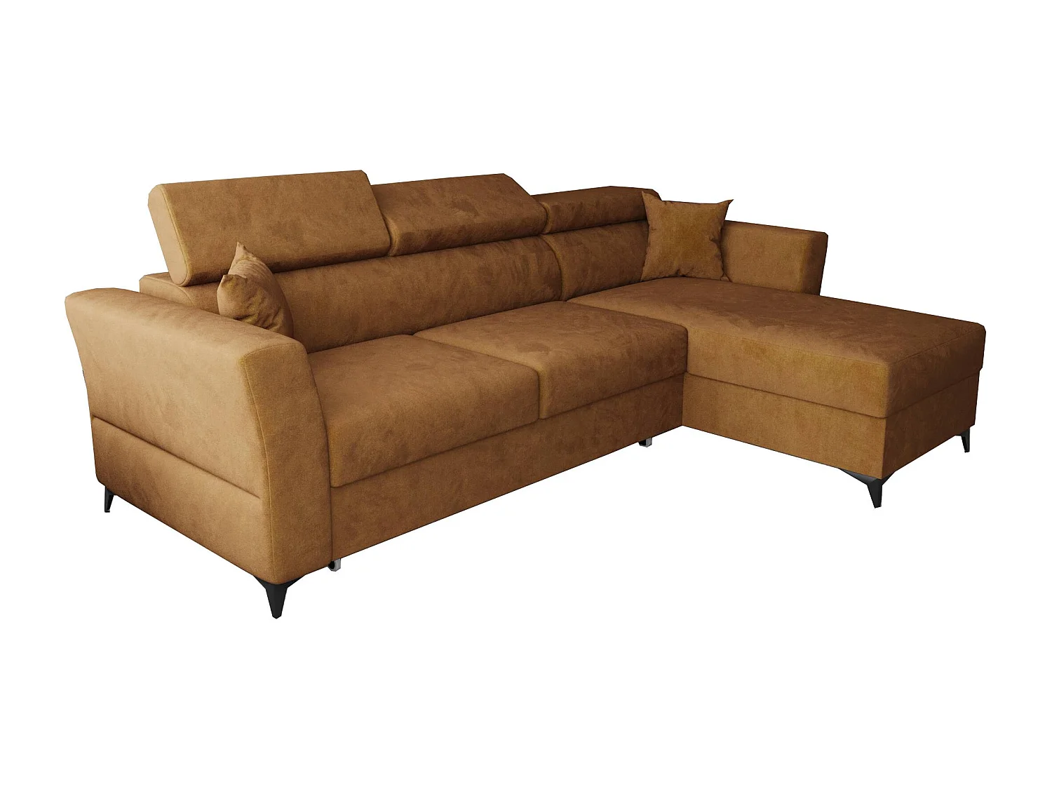 AX LIVING Ecksofa klein mit Schlaffunktion Ribella – 265cm Bernstein R
