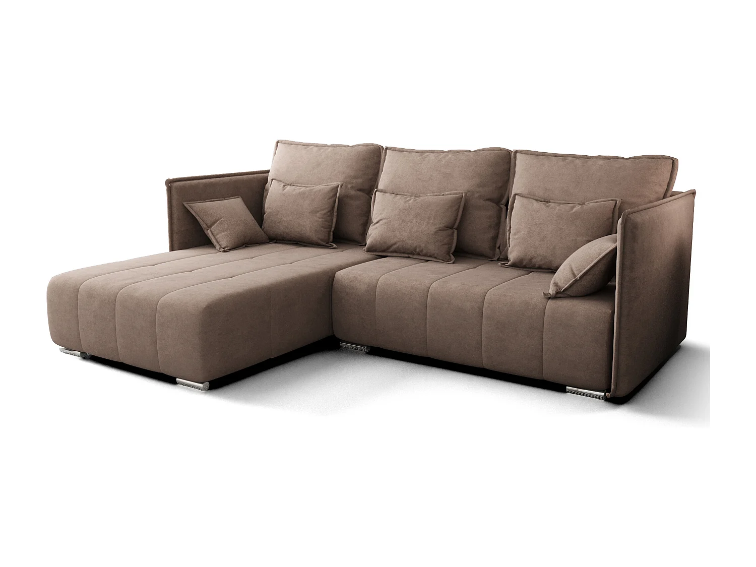 AX LIVING Hellbraun Ecksofa mit Schlaffunktion Florinna 248 cm L-Form