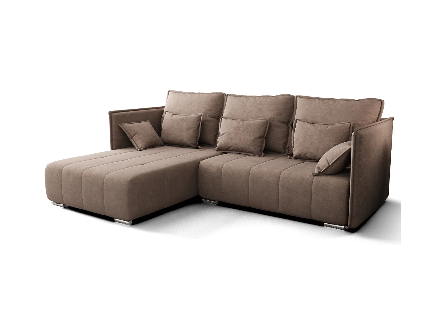 AX LIVING Hellbraun Ecksofa mit Schlaffunktion Florinna 248 cm L-Form