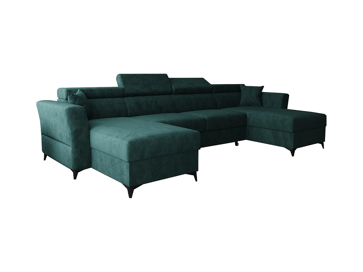 AX LIVING Ecksofa klein mit Schlaffunktion Ribella 345cm Türkis U-Form