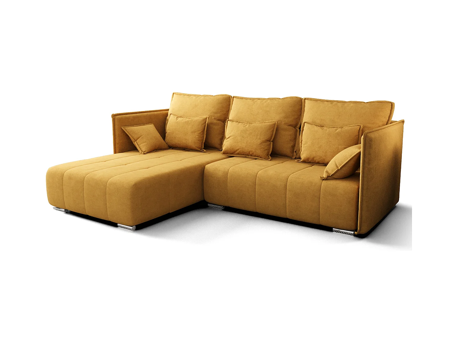 AX LIVING Gelb Ecksofa mit Schlaffunktion Florinna 248cm L-Form