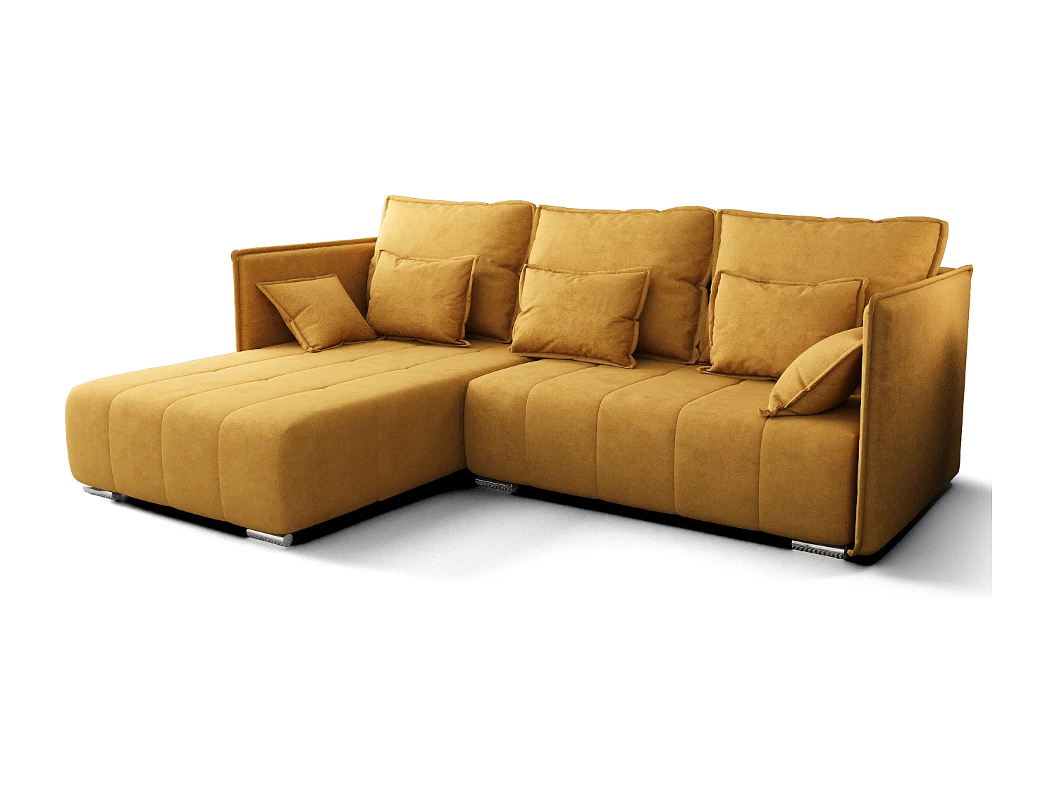 AX LIVING Gelb Ecksofa mit Schlaffunktion Florinna 248cm L-Form