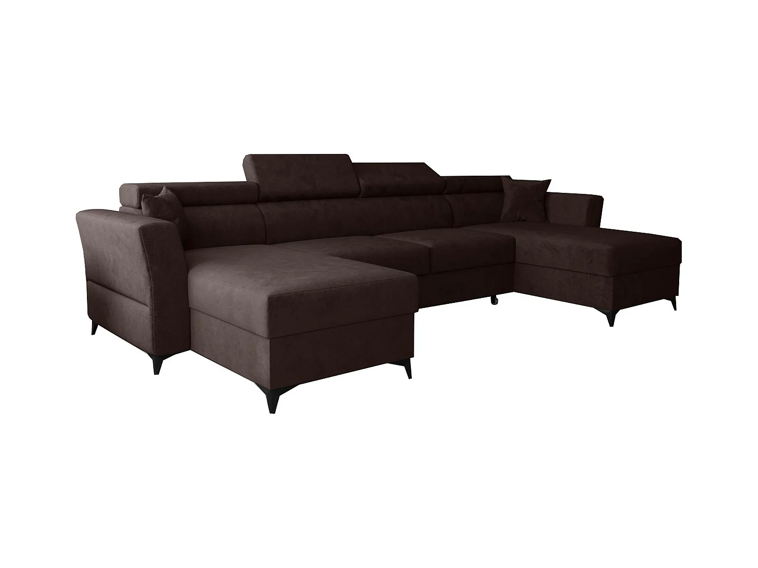 AX LIVING Ecksofa klein mit Schlaffunktion Ribella 345 cm Braun U-Form