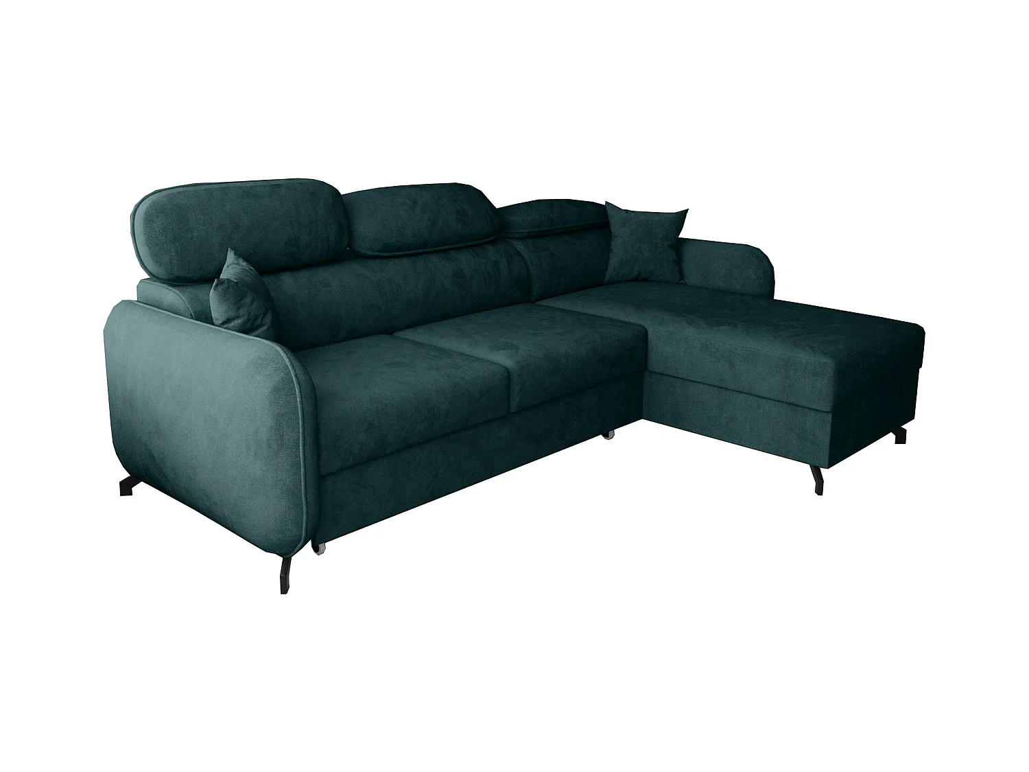 AX LIVING Ecksofa mit Schlaffunktion Ribella 5L-Form 265 Samt Türkis R