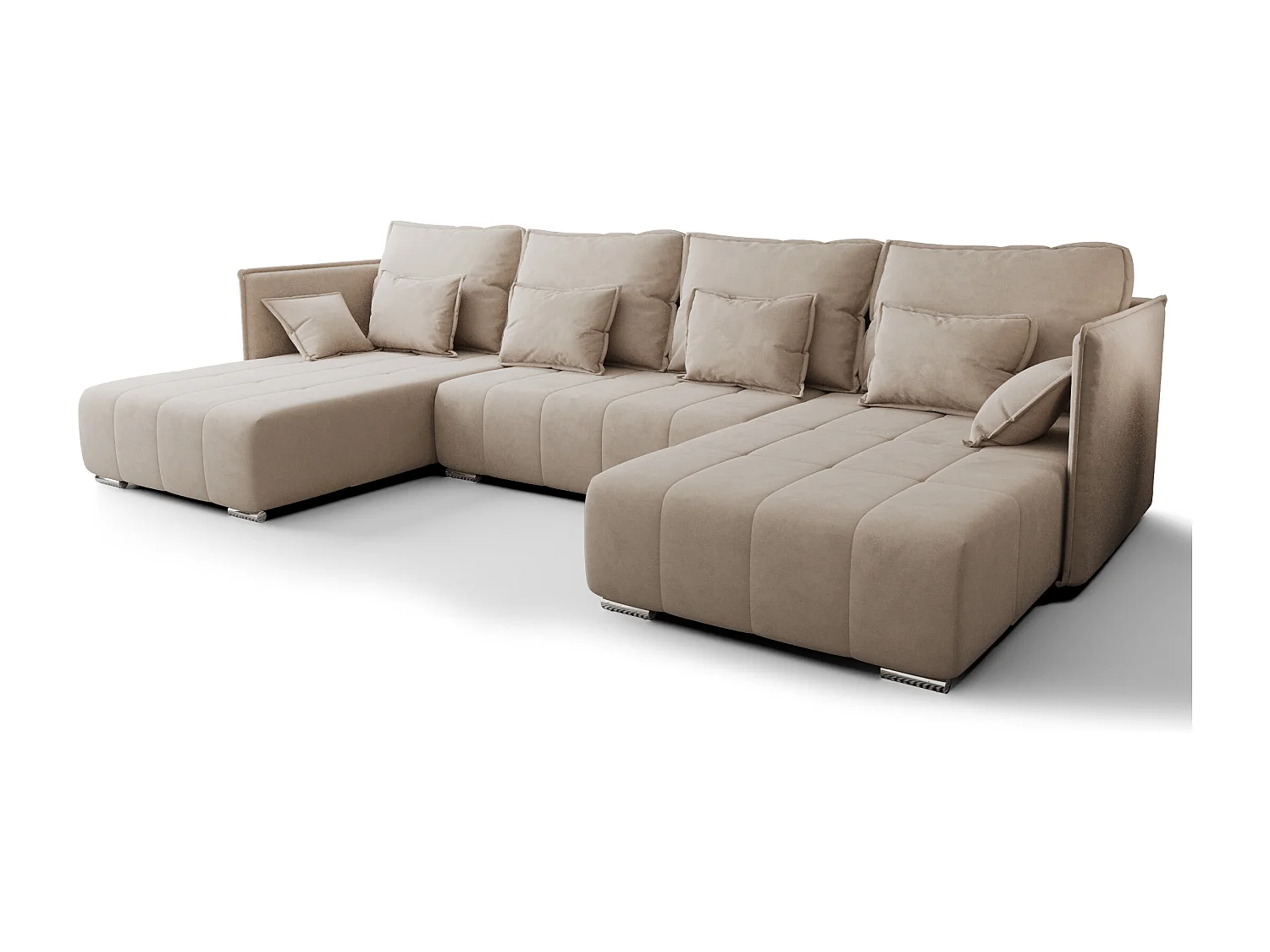 AX LIVING Ecksofa mit Schlaffunktion Beige Florinna 345 cm XXL U