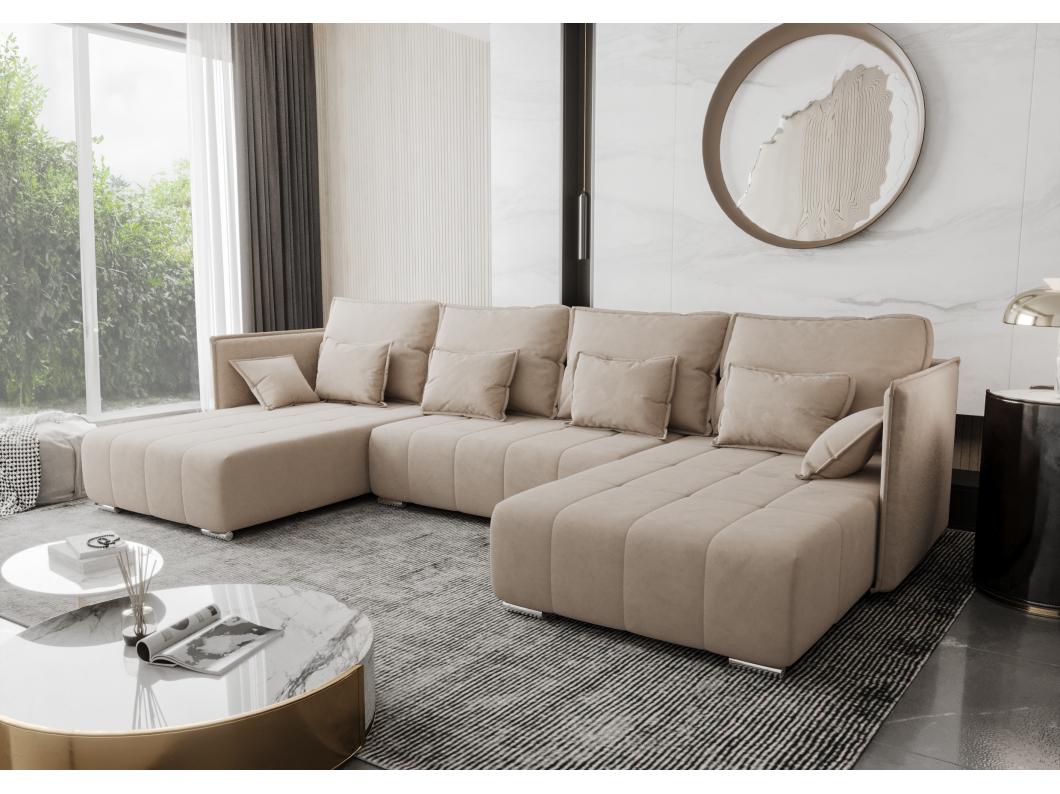 AX LIVING u vorm bank Florinna 345 cm – met bed en opbergruimte