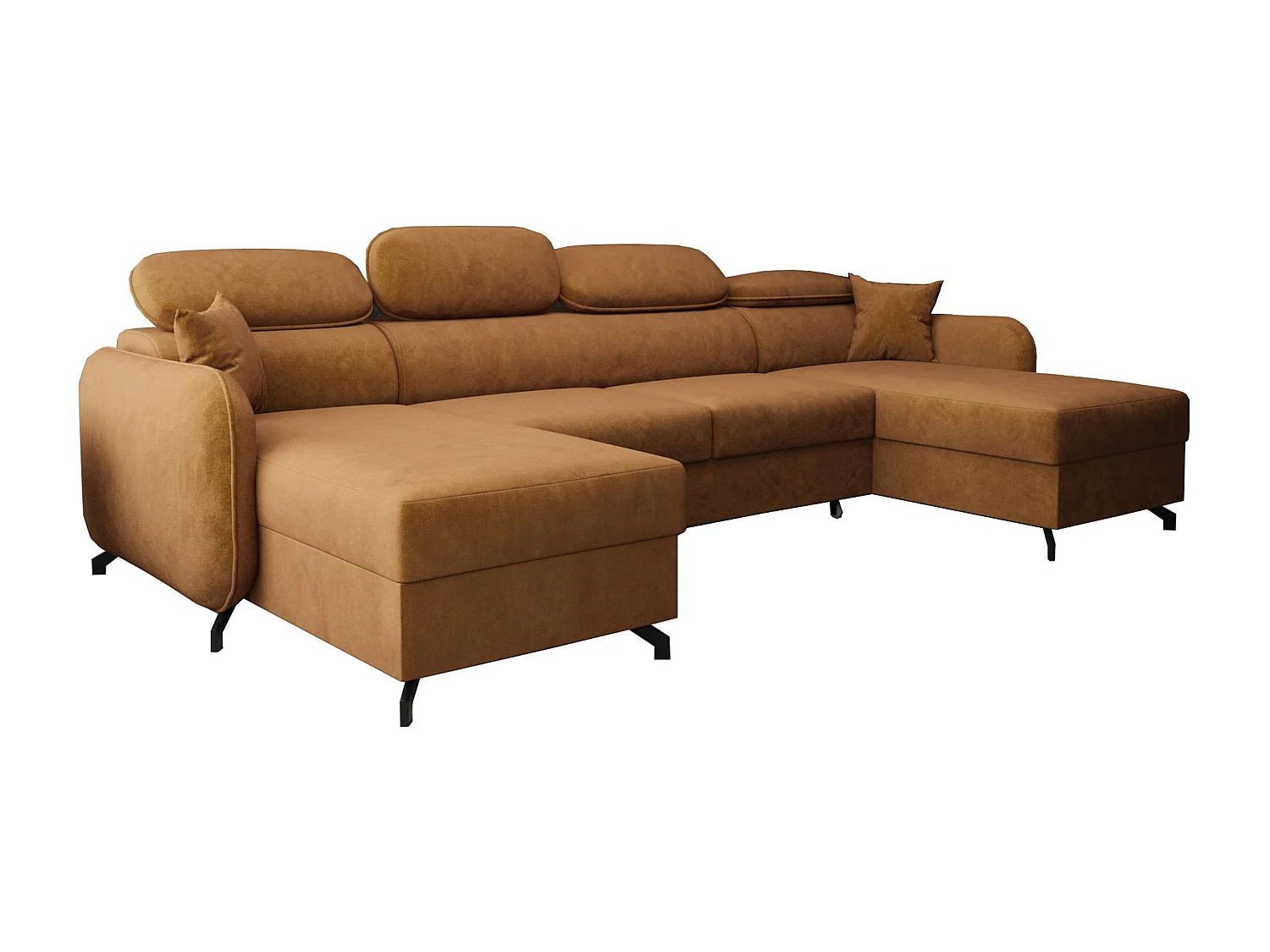 AX LIVING Ecksofa mit Schlaffunktion Ribella 5 345cm Bernstein U-Form