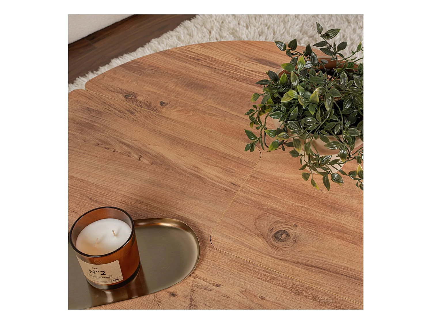 Tavolino rotondo duo in pino atlantico 90 cm modulare in legno - Set di 2 tavolini