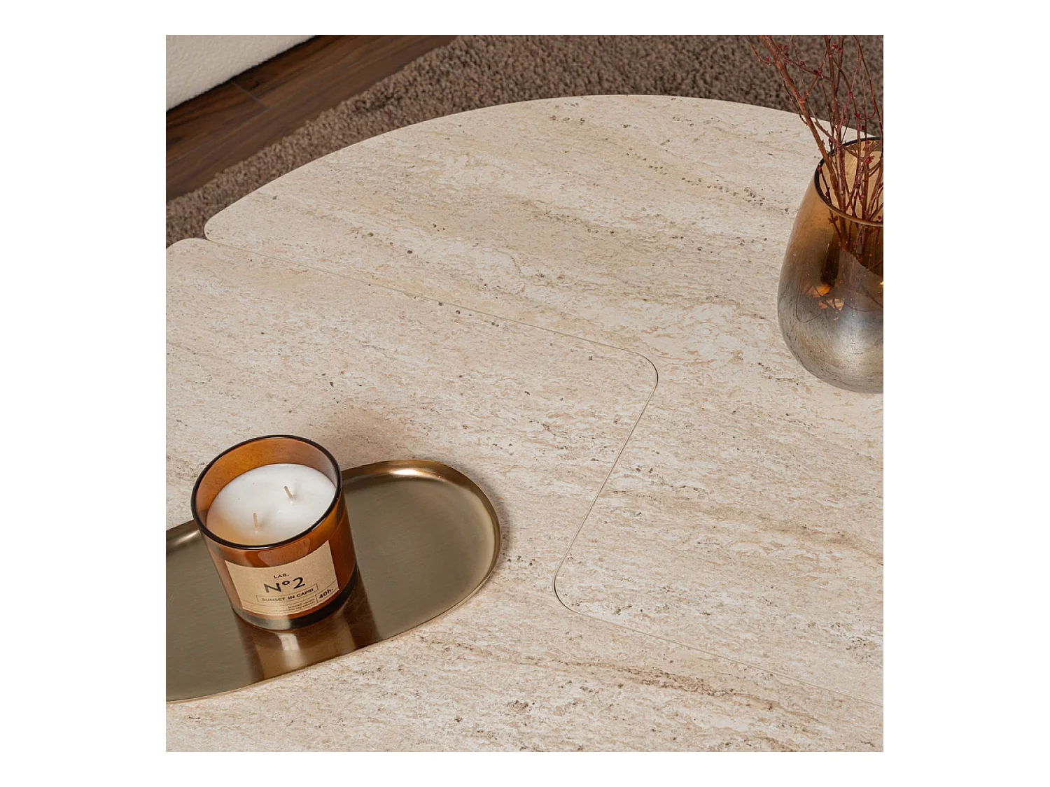 Table basse ronde duo pin atlantique 90cm APIX