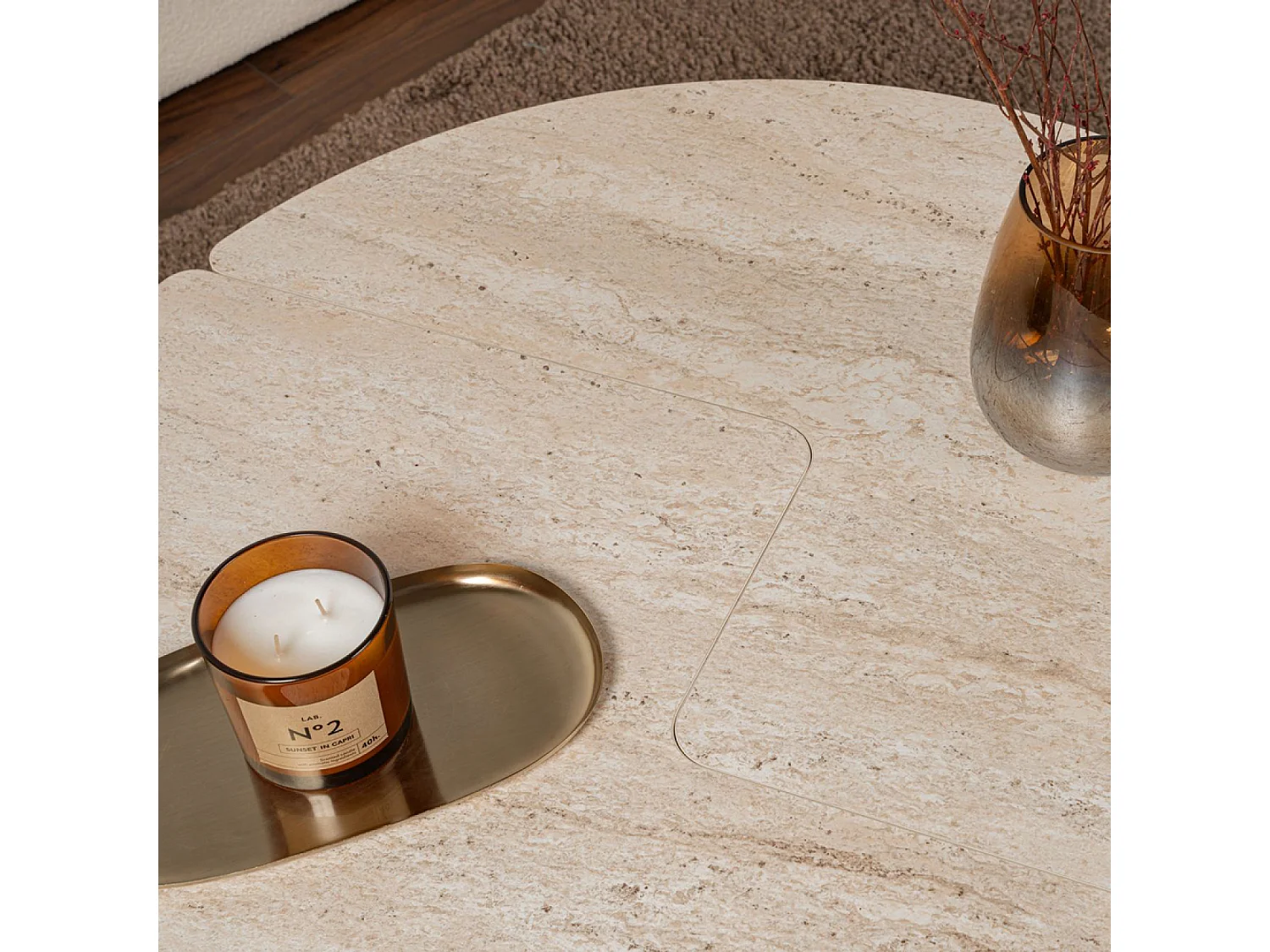 Table basse ronde duo pin atlantique 90cm APIX