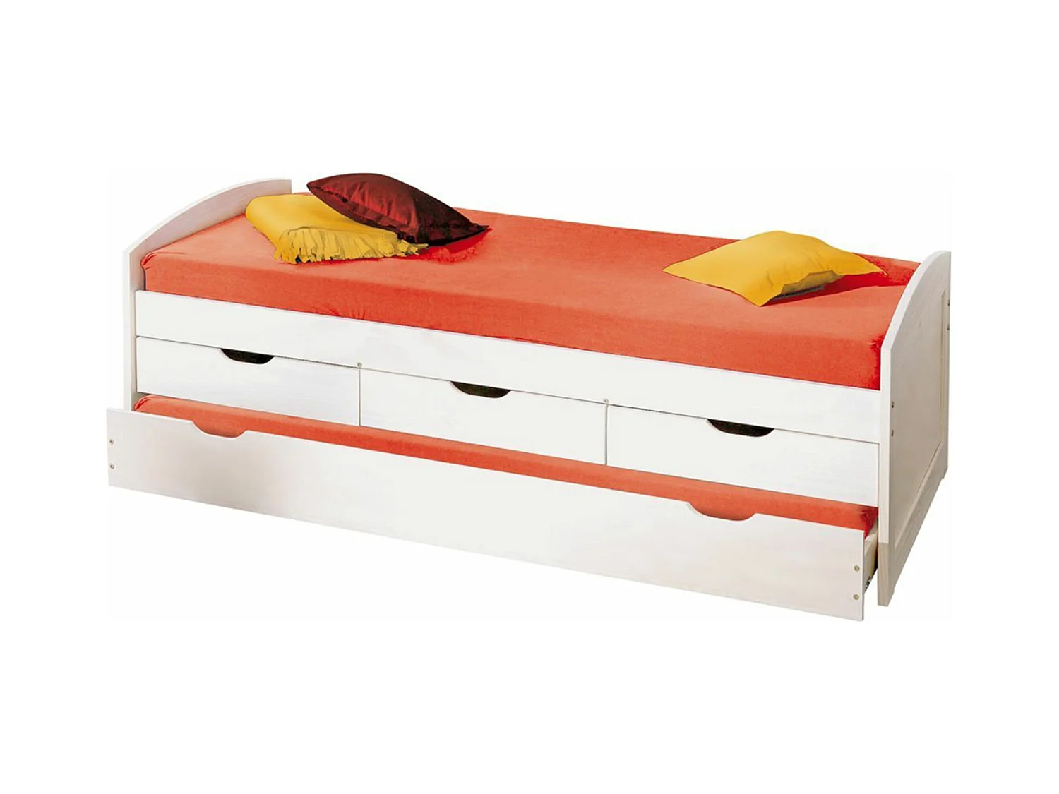 Lit à tiroirs ULLI Blanc, 205 x 98 x 63 cm