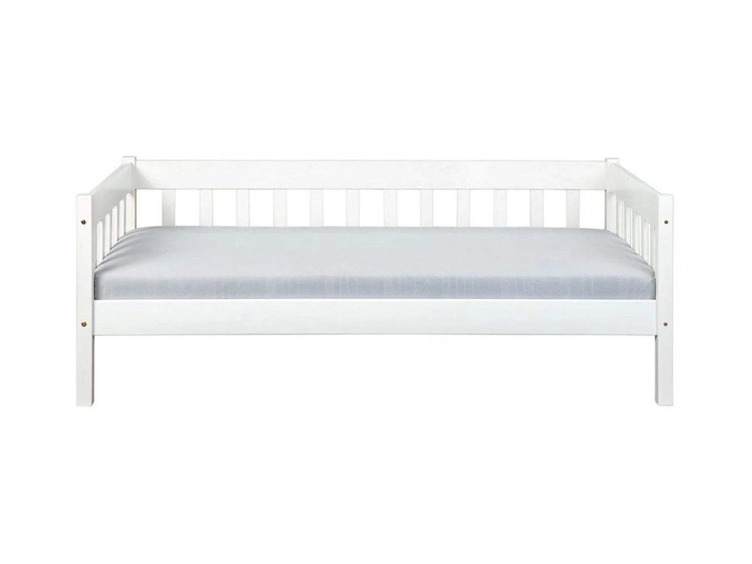 Lit banquette en pin massif coloris blanc - L.100 x H.70 x P.209 cm