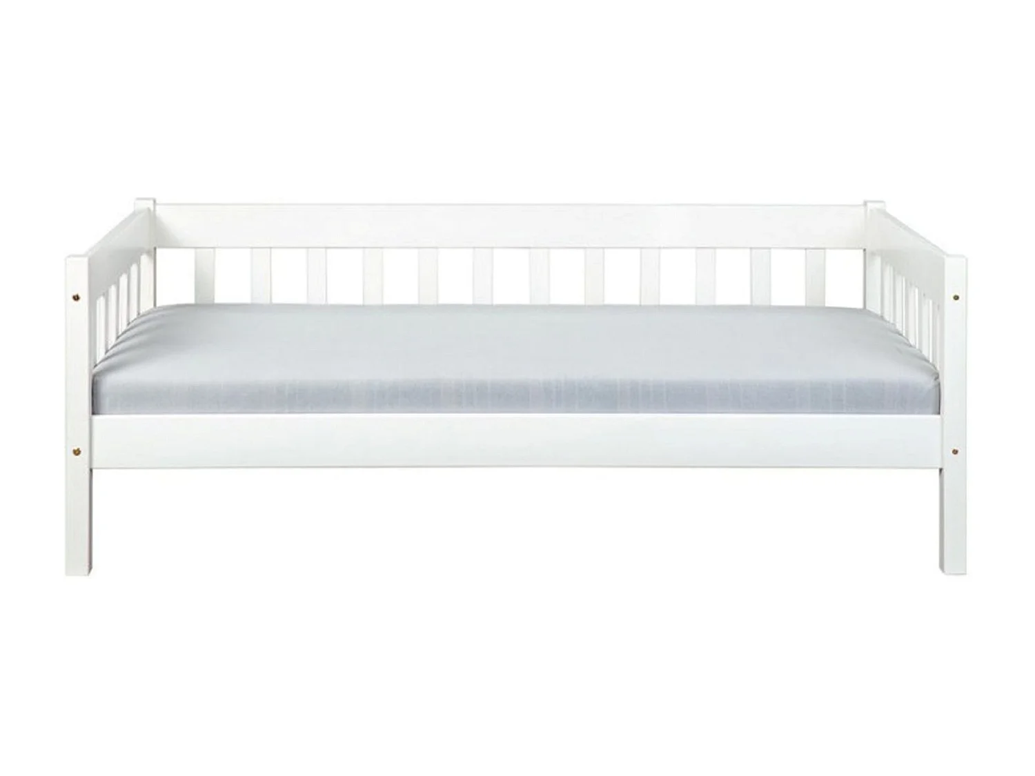 Lit banquette en pin massif coloris blanc - L.100 x H.70 x P.209 cm