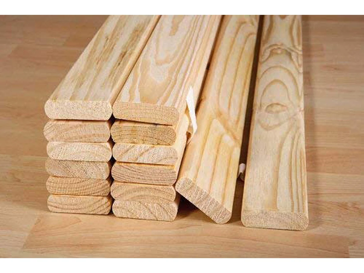 Sommier à 13 Lattes en pin massif pour Lit 1 Personne, 198 x 90 x 2 cm