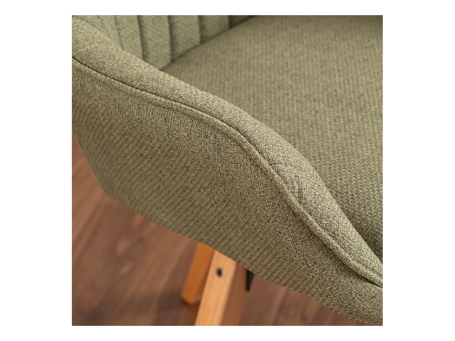 Lot de 2 fauteuil de salle à manger rotatif style scandinave en vert tissu,CARSON