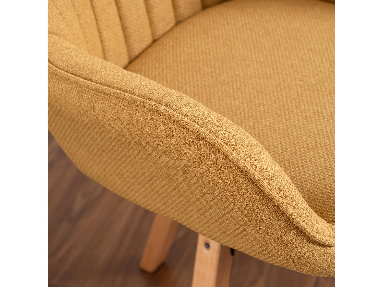 Lot de 2 fauteuil de salle à manger rotatif style scandinave en jaune tissu,CARSON