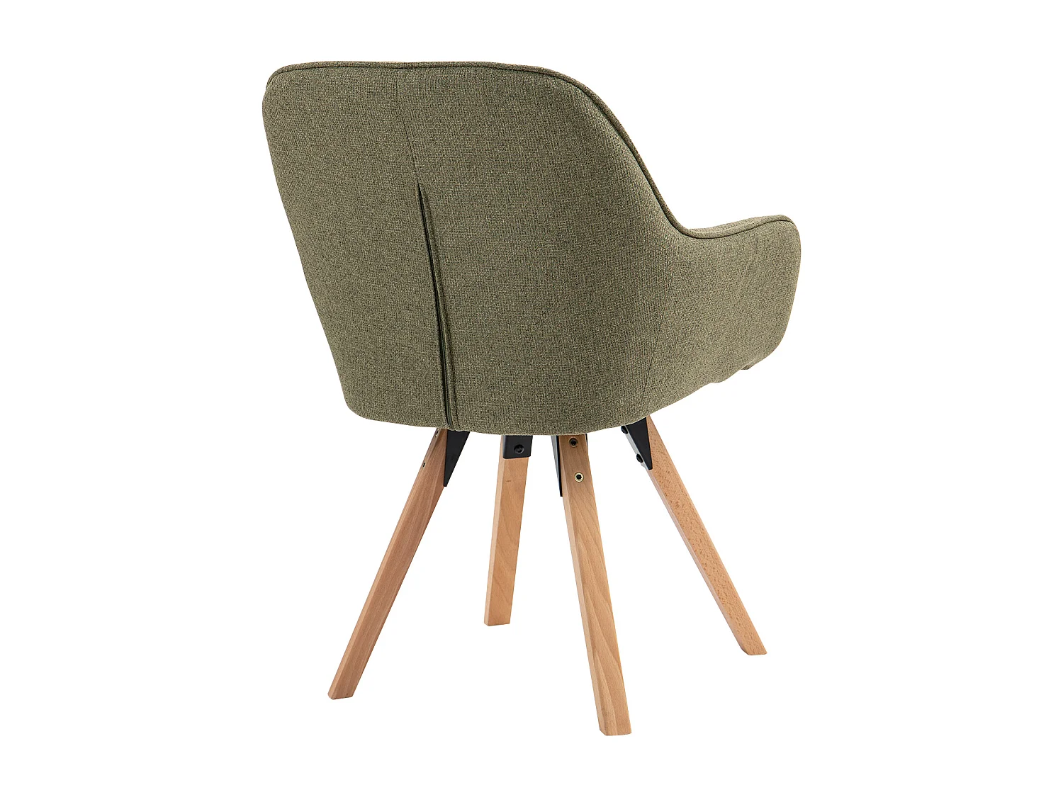 Fauteuil pivotant en tissu style scandinave pied en bois de hêtre,CARSON