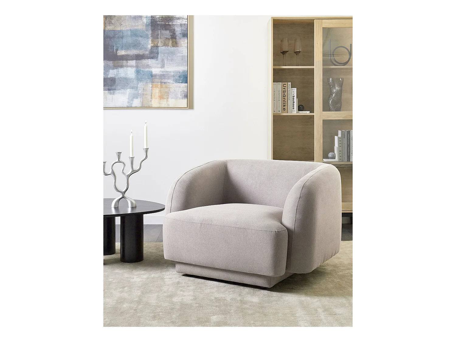 Fauteuil SKJANES Tissu Gris clair